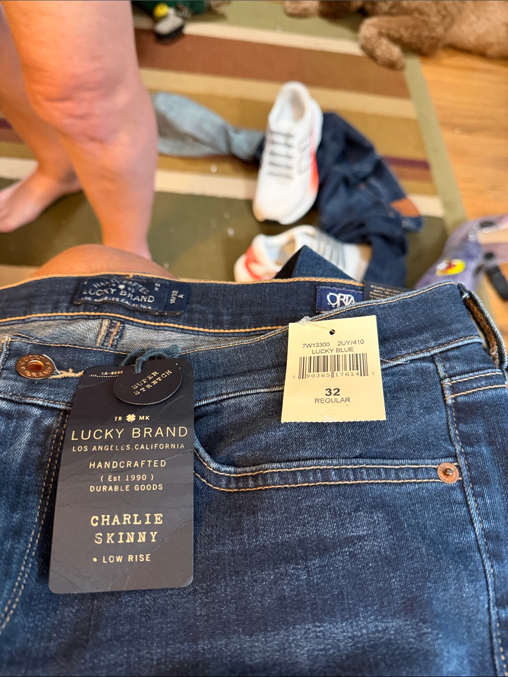 Lucky Brand Charlie Skinny Jeans In Blue Denim